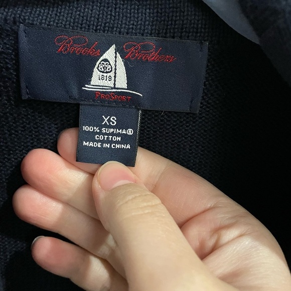 Brooks Brothers cardigan sweater navy blue supima cotton men’s size xs nautical - Picture 3 of 4